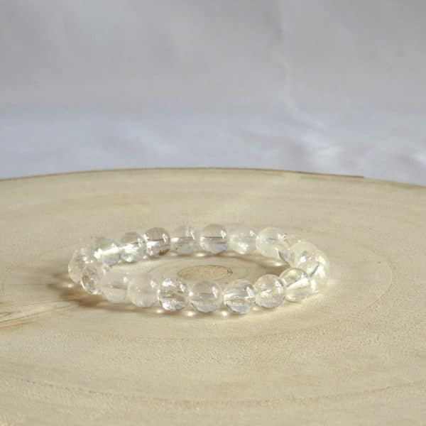 bracelet en cristal de roche naturel en perle 8mm