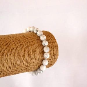 bracelet d'howlite naturelle de bien être perle