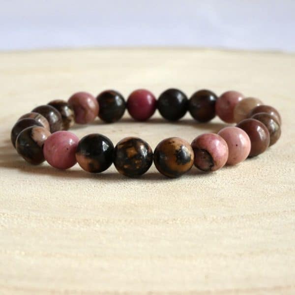 Bracelet en pierre naturelle Rhodonite en perle 8mm