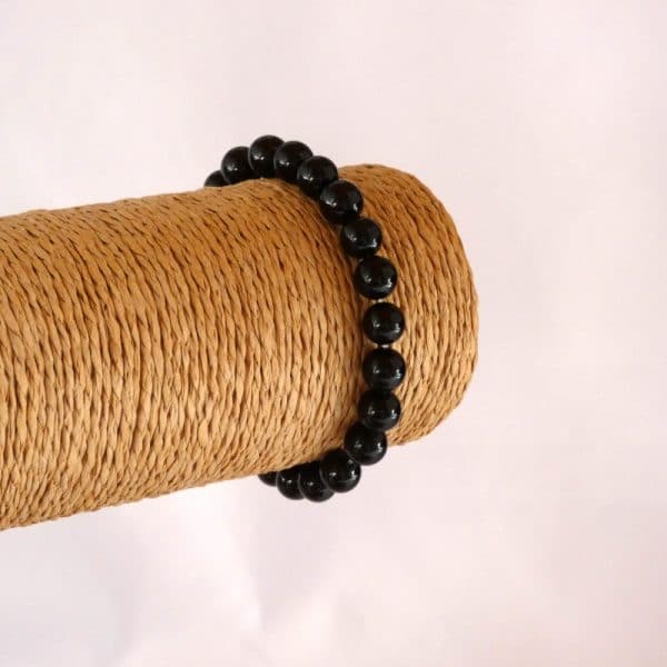Bracelet en véritable pierre d'Onyx perle en 8mm