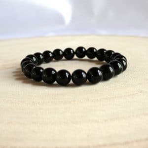 Bracelet en pierre naturelle Tourmaline noire perle 8mm