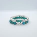 Bracelet de couple Amour éternel en Turquoise et Howlite