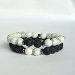 Bracelets de couple et d'amitié Ying & Yang en pierre naturelle