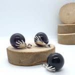 Collier pendentif en véritable Améthyste boule 15mm avec les mains
