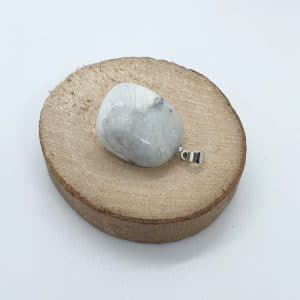 Collier pendentif en véritable pierre naturelle d'Howlite