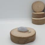 Collier pendentif en véritable pierre naturelle de Calcédoine