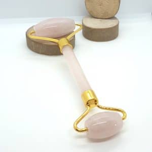 Rouleau de massage en véritable quartz rose