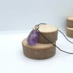 Collier pendentif en véritable pierre naturelle de Fluorite
