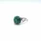 Bague en véritable pierre naturelle de Malachite 12mm avec le symbole de l'infini