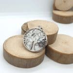 Pendentif Howlite "Arbre de vie" en véritable pierre naturelle