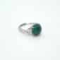 Bague en véritable pierre naturelle de Malachite 12mm avec le symbole de l'infini