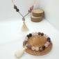 Collier & bracelet en véritables pierres naturelles de Rhodonite et Quartz rose