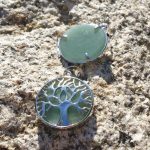 Pendentif Aventurine verte "Arbre de vie" véritables pierres naturelles