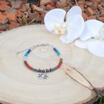 Bracelet de cheville 7 chakras en véritables pierres naturelles réalisé par Pierres d’étoiles