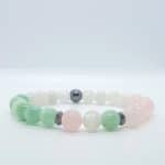Bracelet « Sérénité » en Quartz rose, Pierre de lune et Jade en véritables pierres naturelles