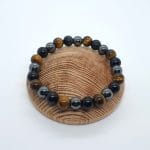 Bracelet « Haute protection » en Obsidienne oeil céleste, Oeil de tigre et Hématite