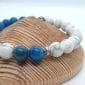 Bracelet perte de poids en pierres naturelles Howlite et Apatite bleue