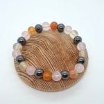 Bracelet Calme & guérison en Quartz rose, Cornaline et Hématite véritables pierres naturelles