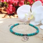 Bracelet de cheville Turquoise & Hématite Pierres d'étoiles