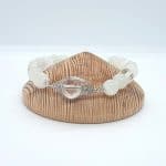 Bracelet « Cristal » en véritable Pierre de lune et Cristal de roche