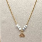 Parure en Howlite naturel avec une fleur de lotus