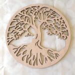 Arbre de vie symbole géométrie sacrée en bois exotique 19cm